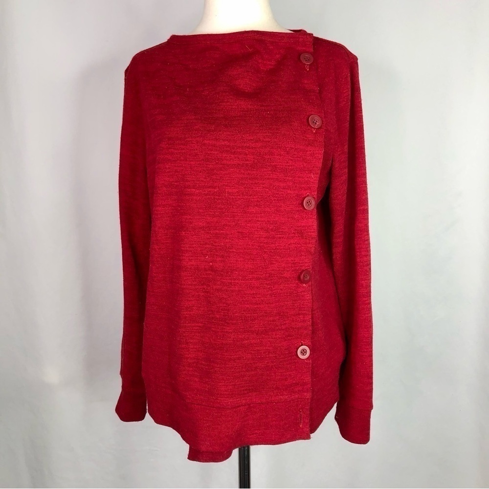 Kut from the Kloth sweater asymmetric crossover front red cardigan Small